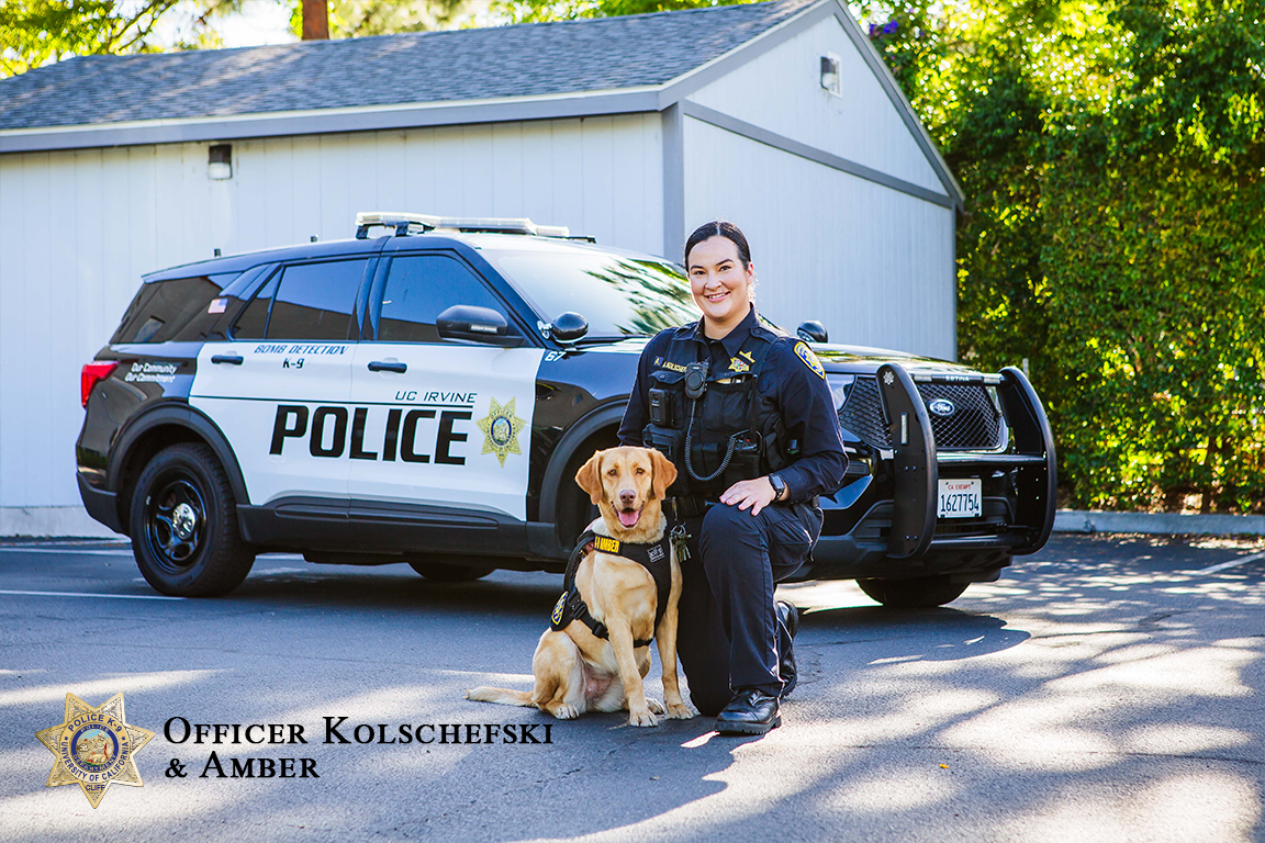 A photo of Officer Kolschefski and K-9 Amber
